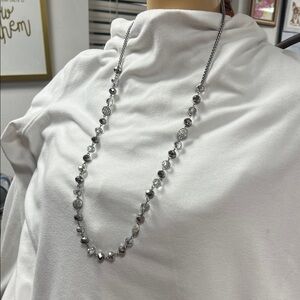 Elegant Silver Vintage Trifari Beaded Necklace